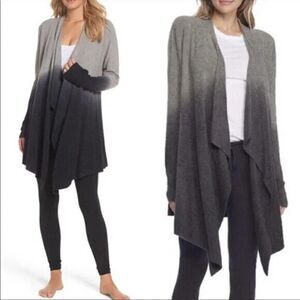 BAREFOOT DREAMS Blue Gray Ombre Tie Dye Cardigan Sweater small medium